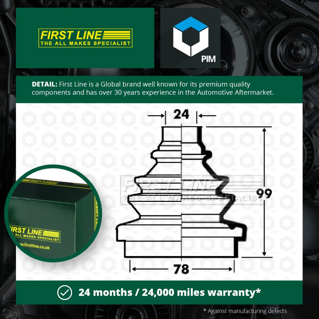 First Line CV Joint Boot Outer FCB2334 [PM142899]