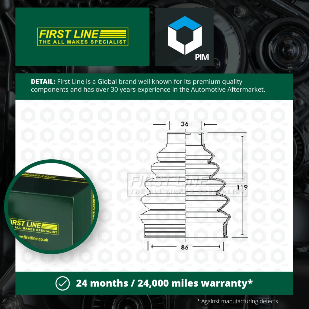 First Line CV Joint Boot FCB2280 [PM142888]