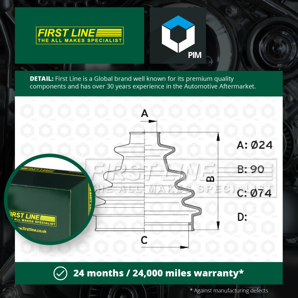 First Line CV Joint Boot FCB1004 [PM142866]