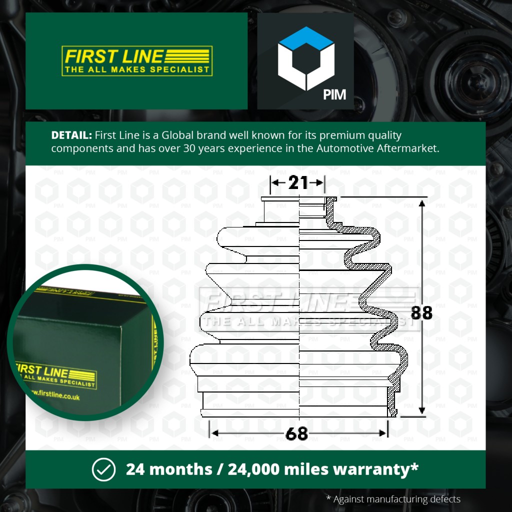 First Line CV Joint Boot Front Inner FCB6303 [PM140364]