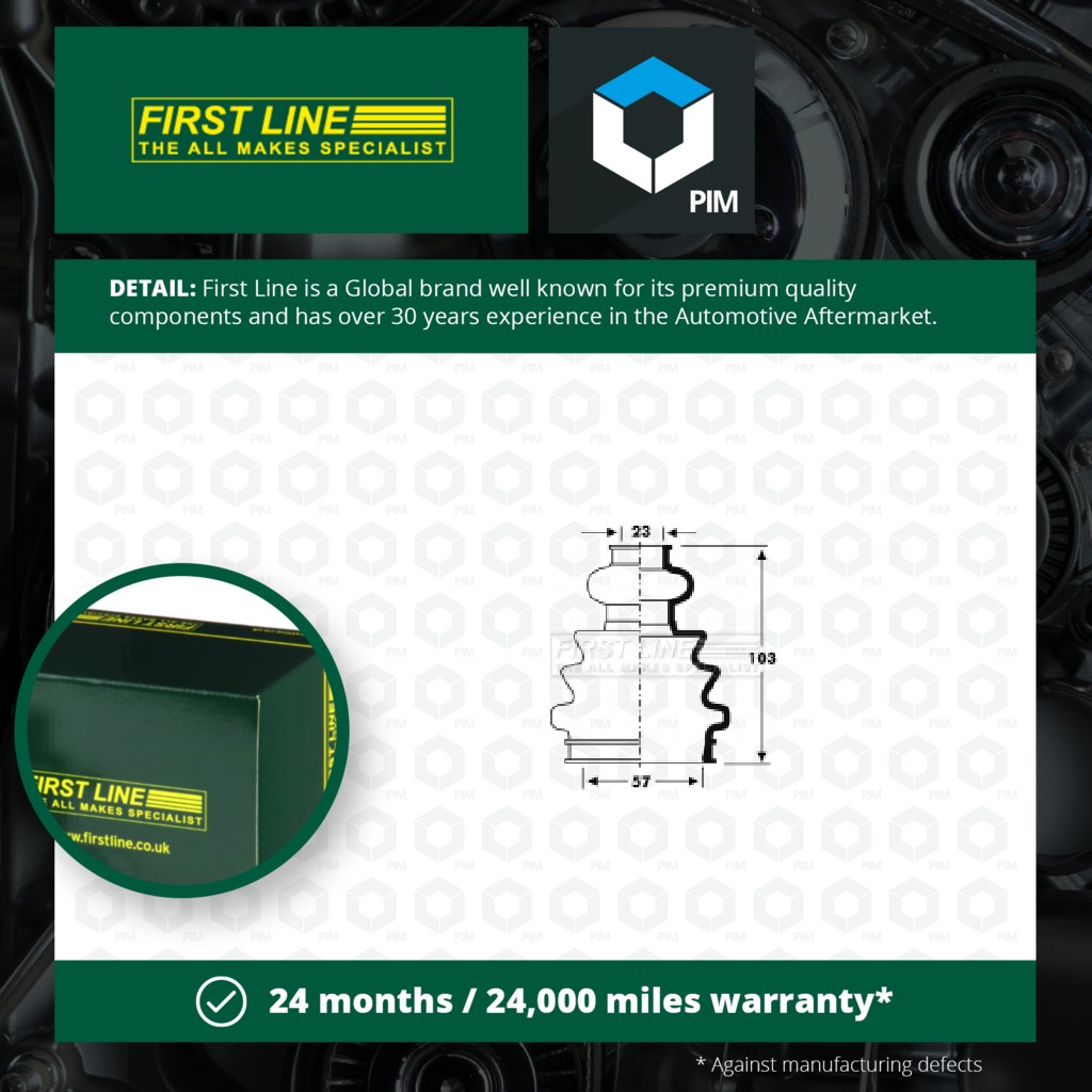 First Line CV Joint Boot Front Inner FCB2803 [PM140306]
