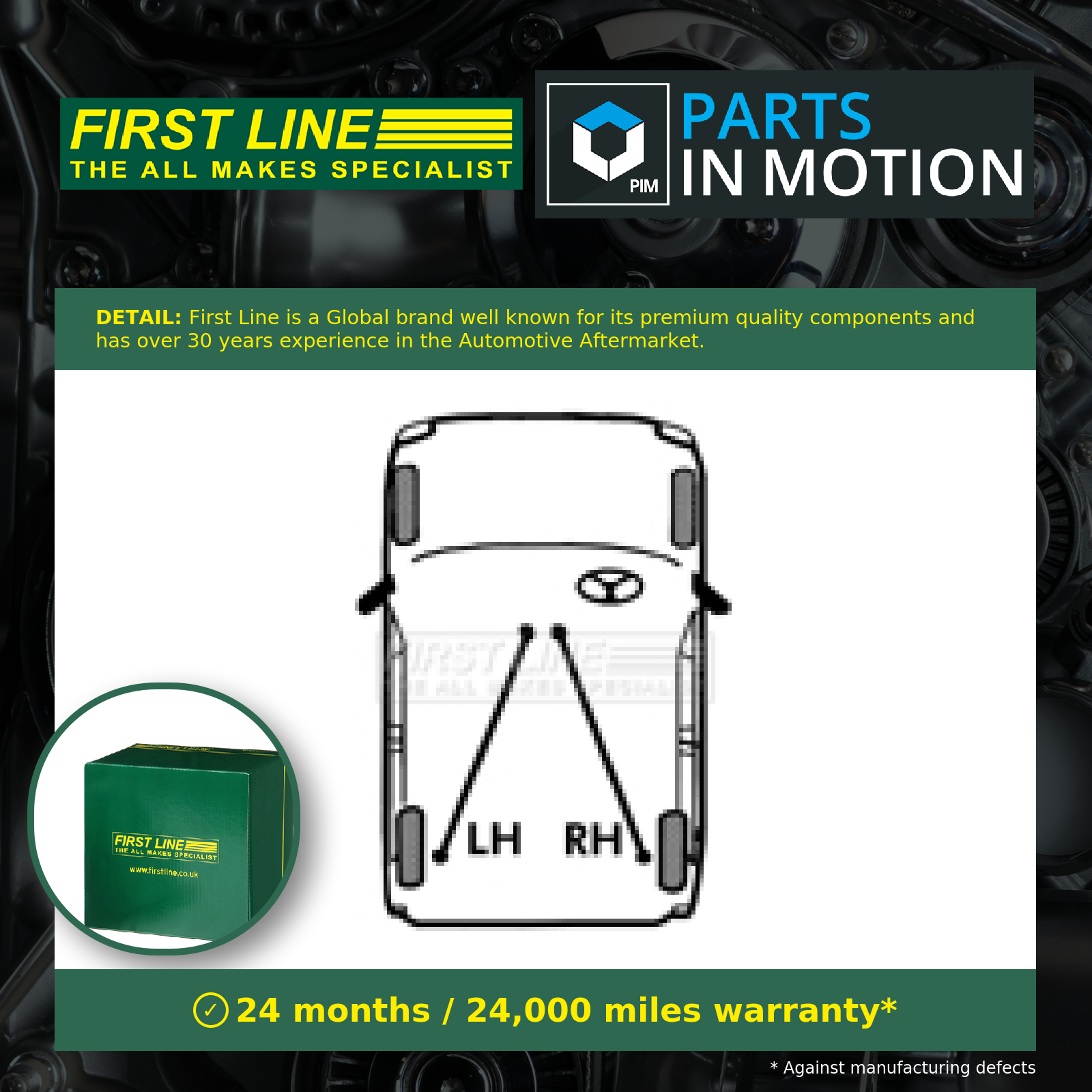 First Line Handbrake Cable Rear Right FKB3048 [PM139759]