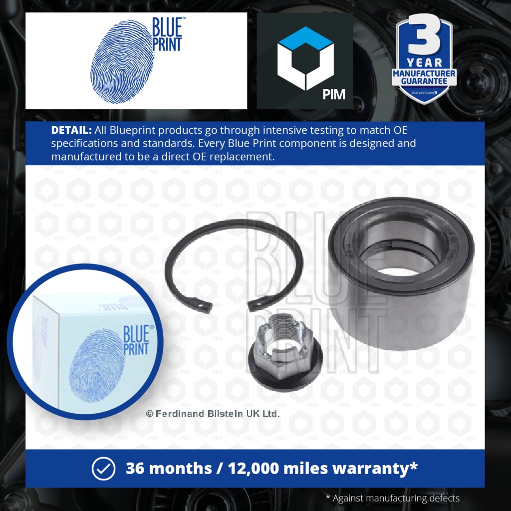 Blue Print Wheel Bearing Kit Front Left or Right ADZ98208 [PM114805]