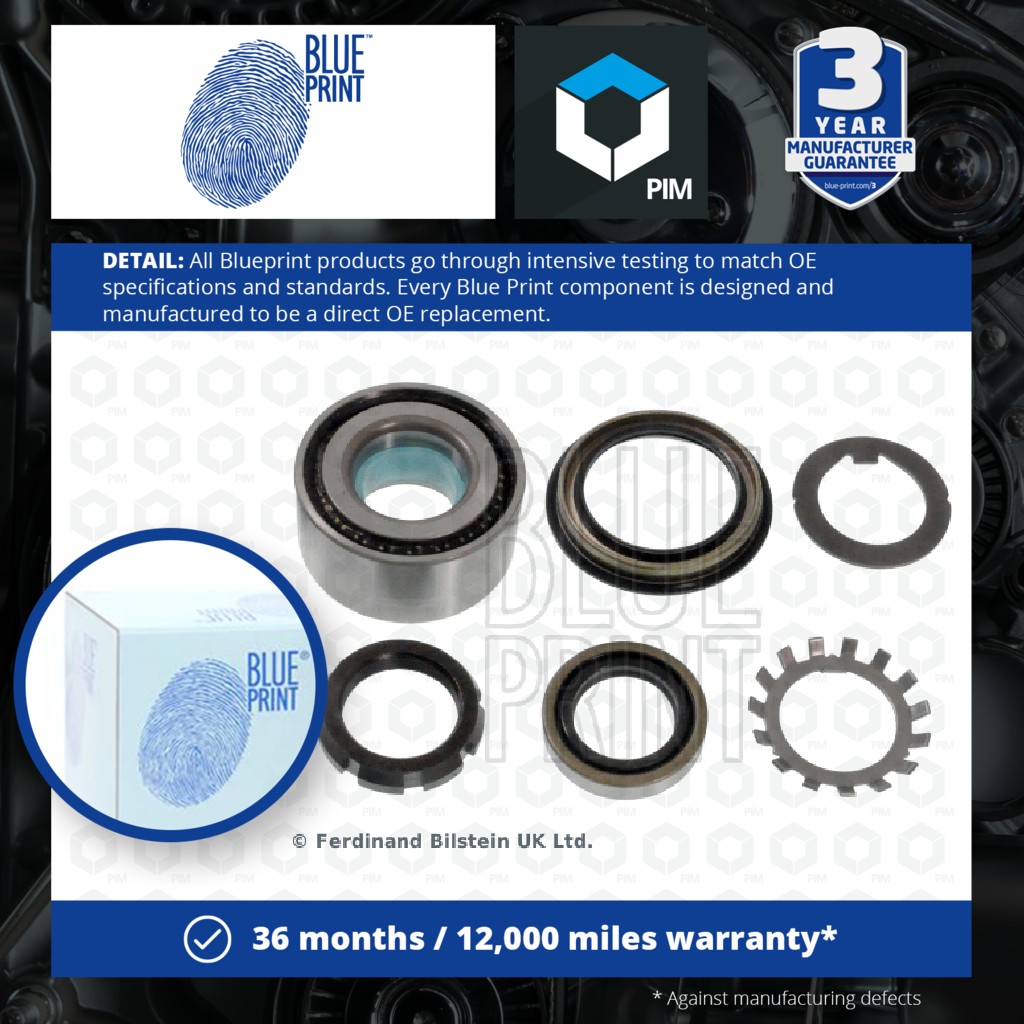 2x Blue Print Wheel Bearing Kit Rear ADN18354 [PM114769]