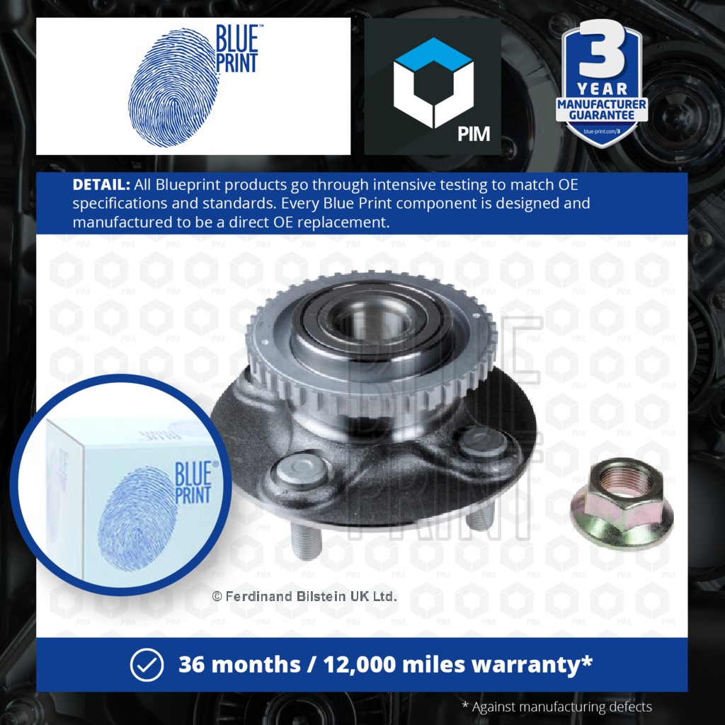 Blue Print Wheel Bearing Kit Rear ADN18342 [PM114765]
