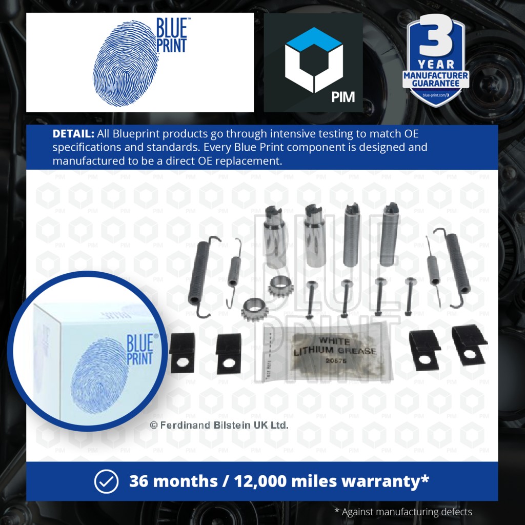 Blue Print Brake Shoe Fitting Kit Rear ADA1041505 [PM112242]
