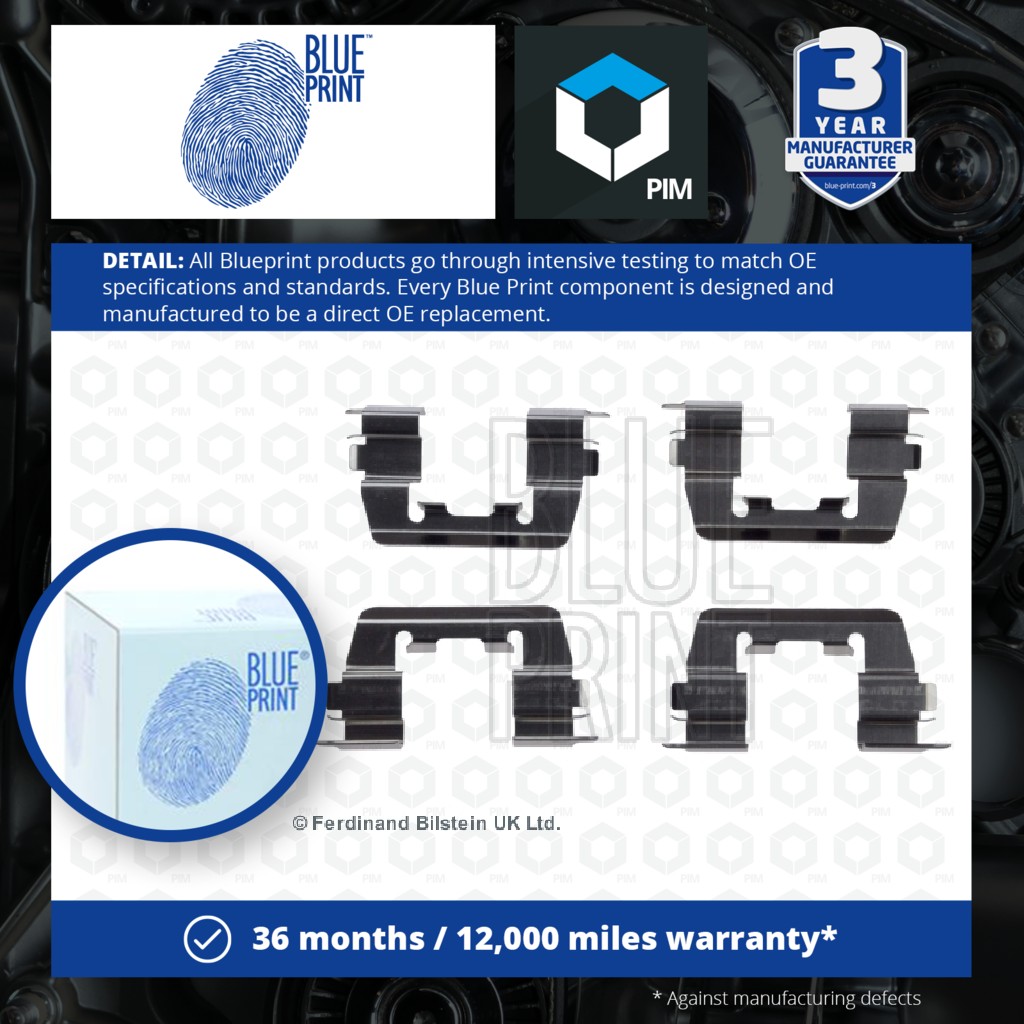 Blue Print Brake Pad Fitting Kit Front ADG048602 [PM112177]
