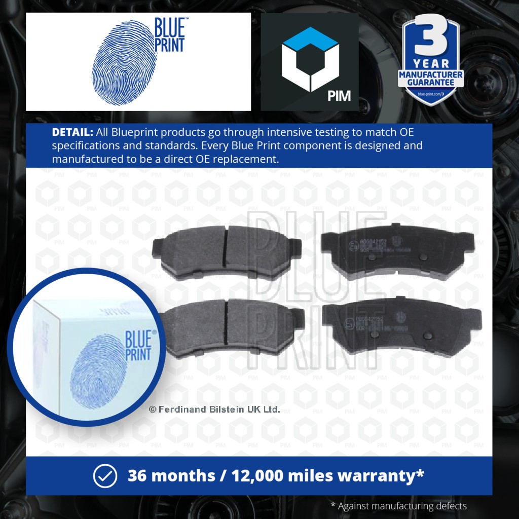 Blue Print Brake Pads Set Rear ADG042152 [PM112047]