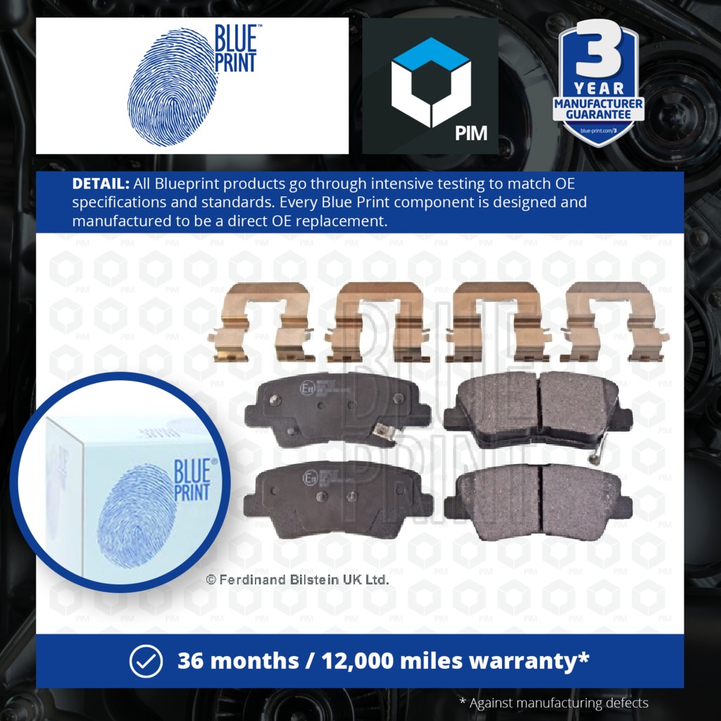 Blue Print Brake Pads Set Rear ADG042127 [PM112043]