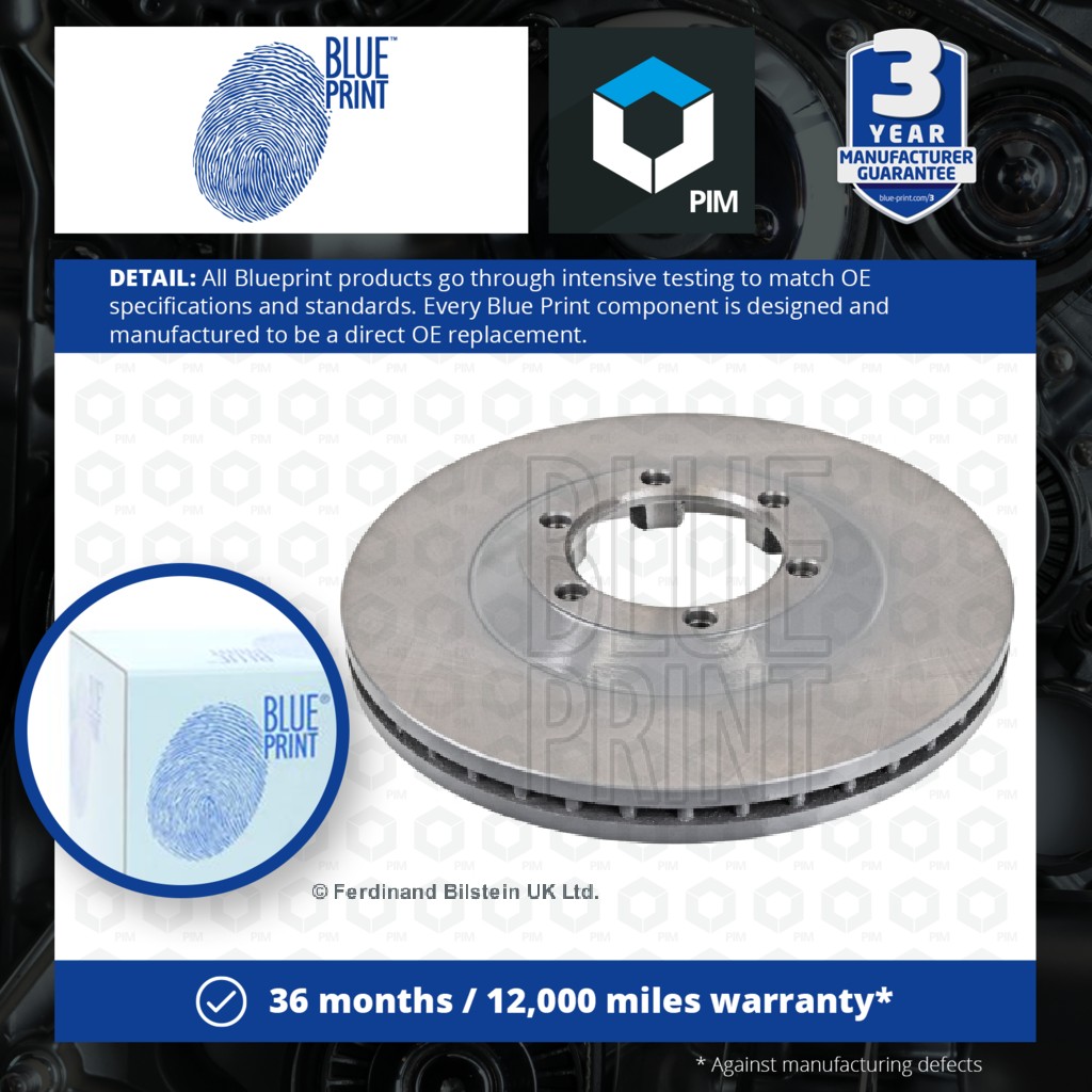 Blue Print 2x Brake Discs Pair Vented Front ADZ94331 [PM111760]