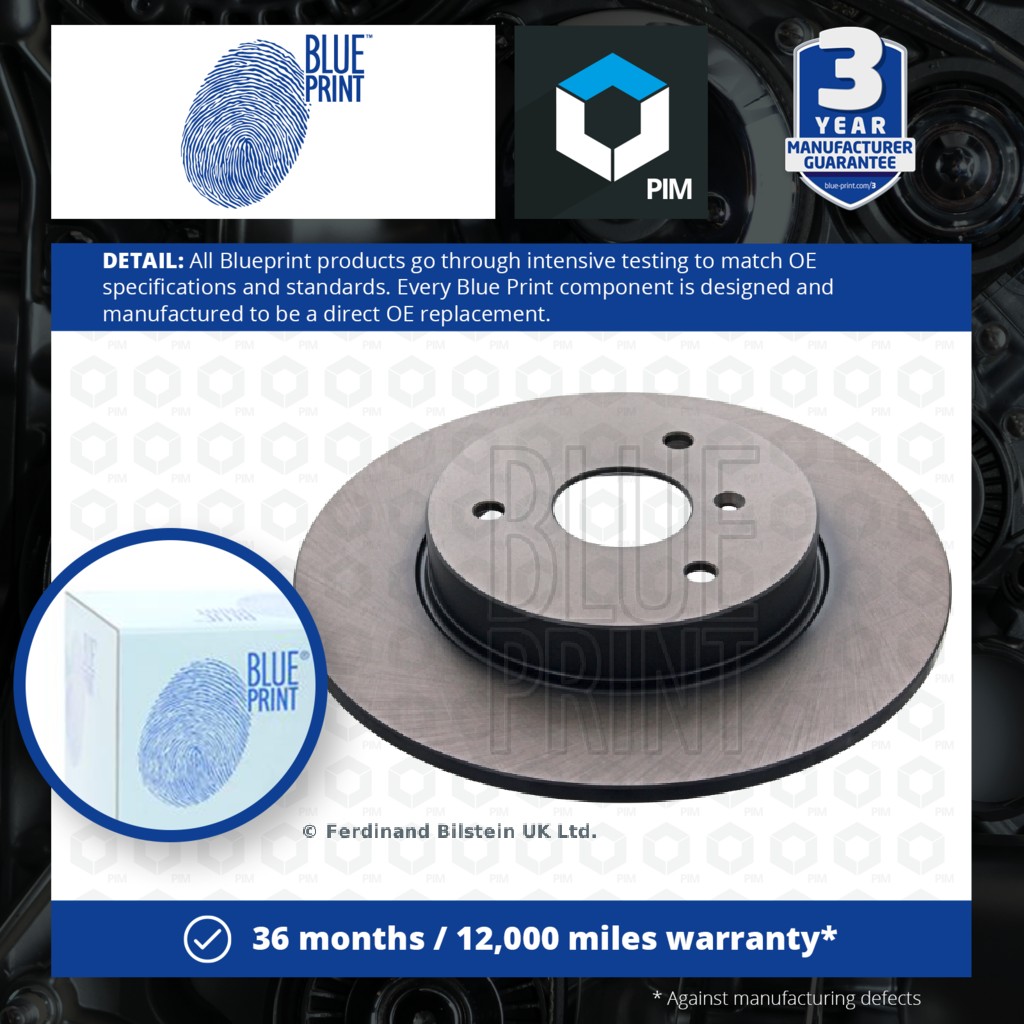 Blue Print 2x Brake Discs Pair Solid Front ADU174308 [PM111747]