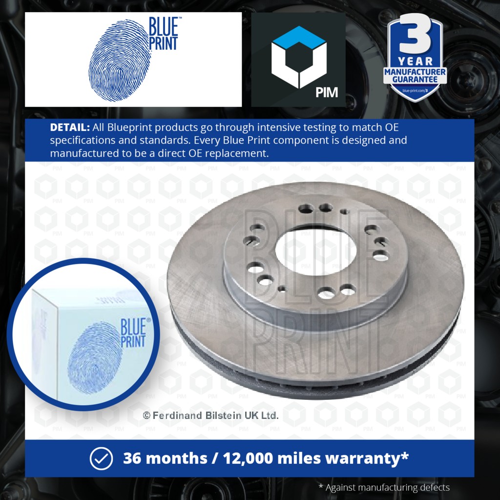 Blue Print 2x Brake Discs Pair Vented Front ADC44351 [PM111566]