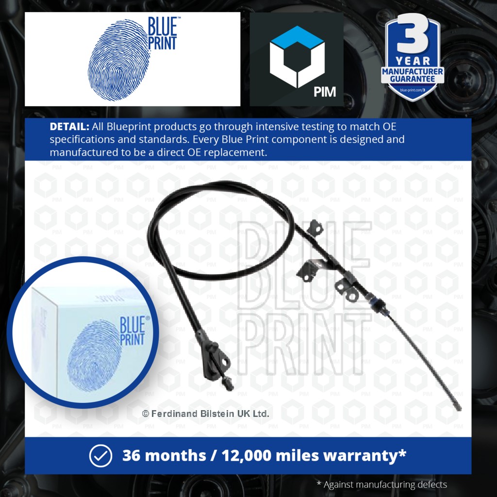 Blue Print Handbrake Cable Rear Right ADT346344 [PM111530]