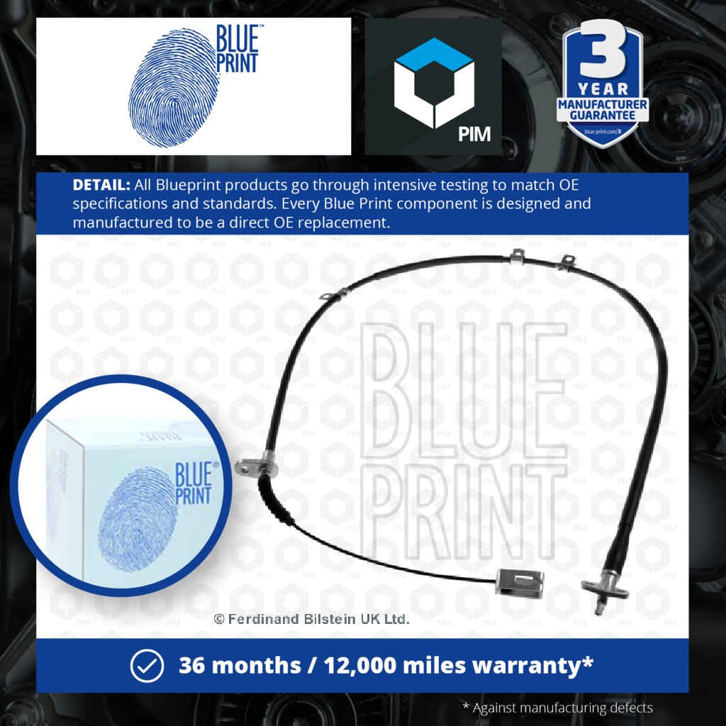 Blue Print Handbrake Cable Rear Right ADN146296 [PM111483]
