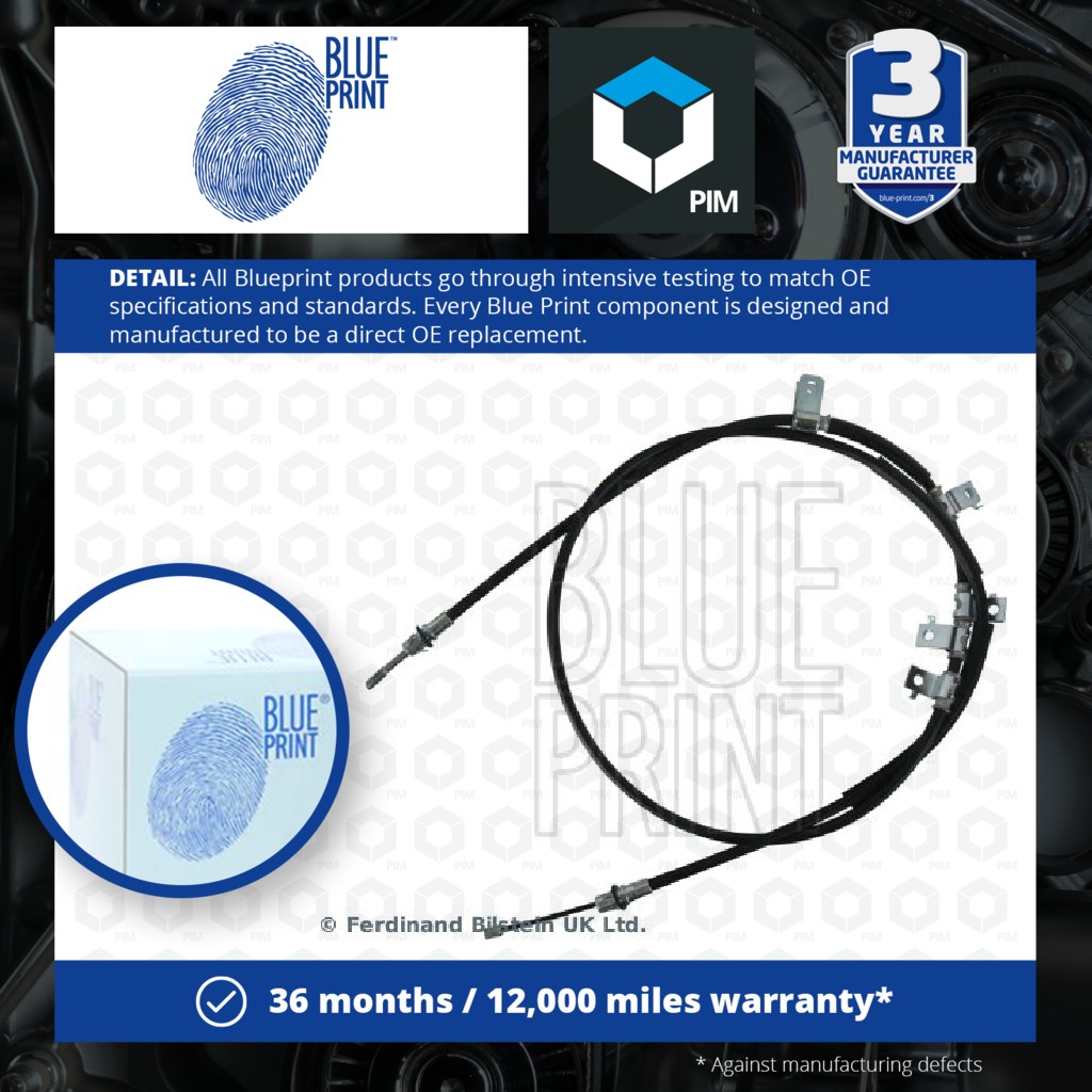 Blue Print Handbrake Cable Rear Right ADA104628 [PM111391]