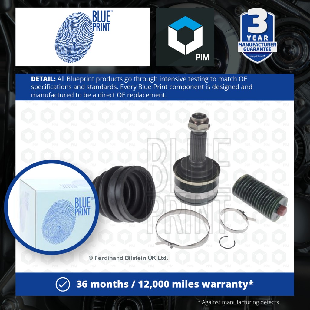 2x Blue Print CV Joint Front Outer ADS78911 [PM109189]