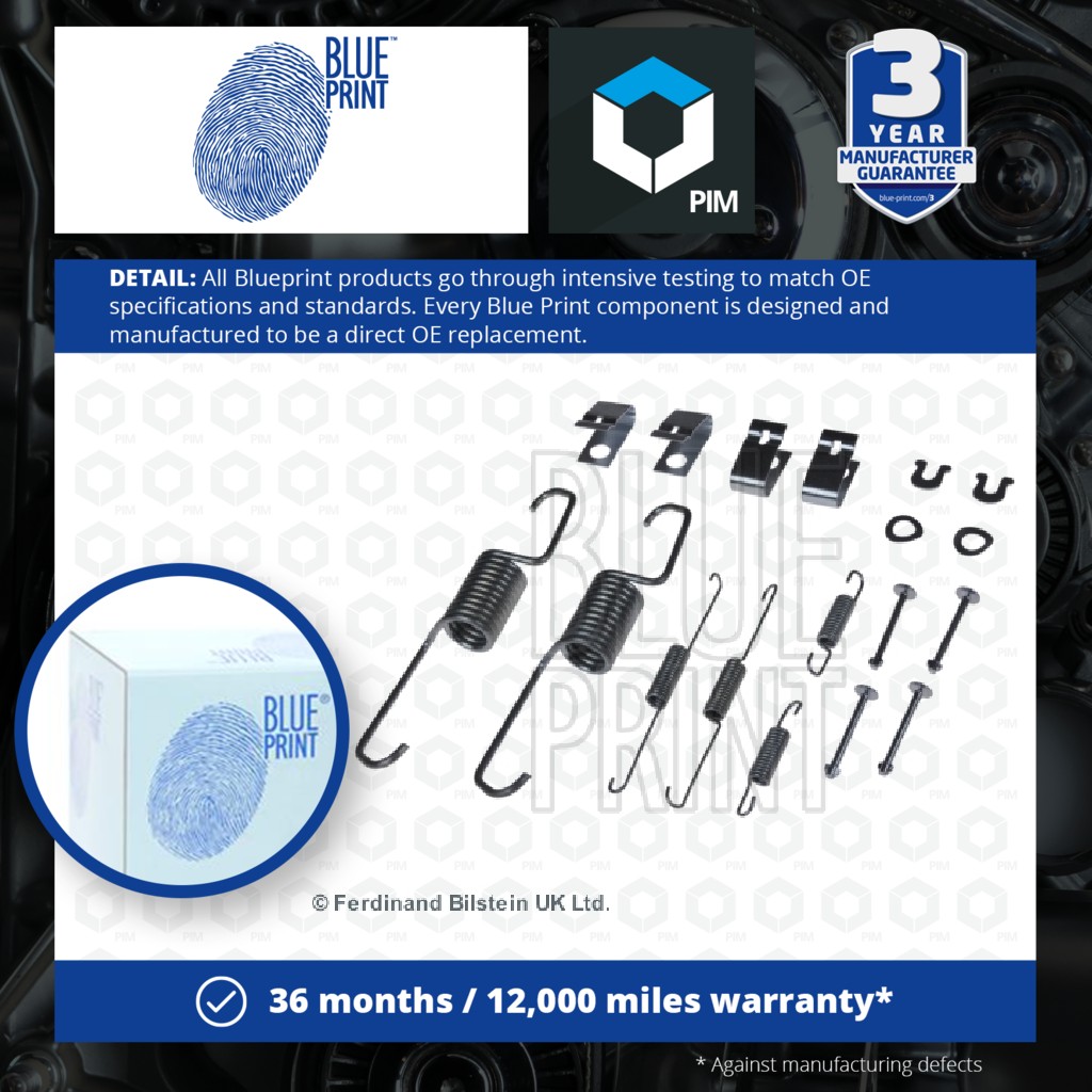 Blue Print Brake Shoe Fitting Kit Rear ADH241500 [PM108500]