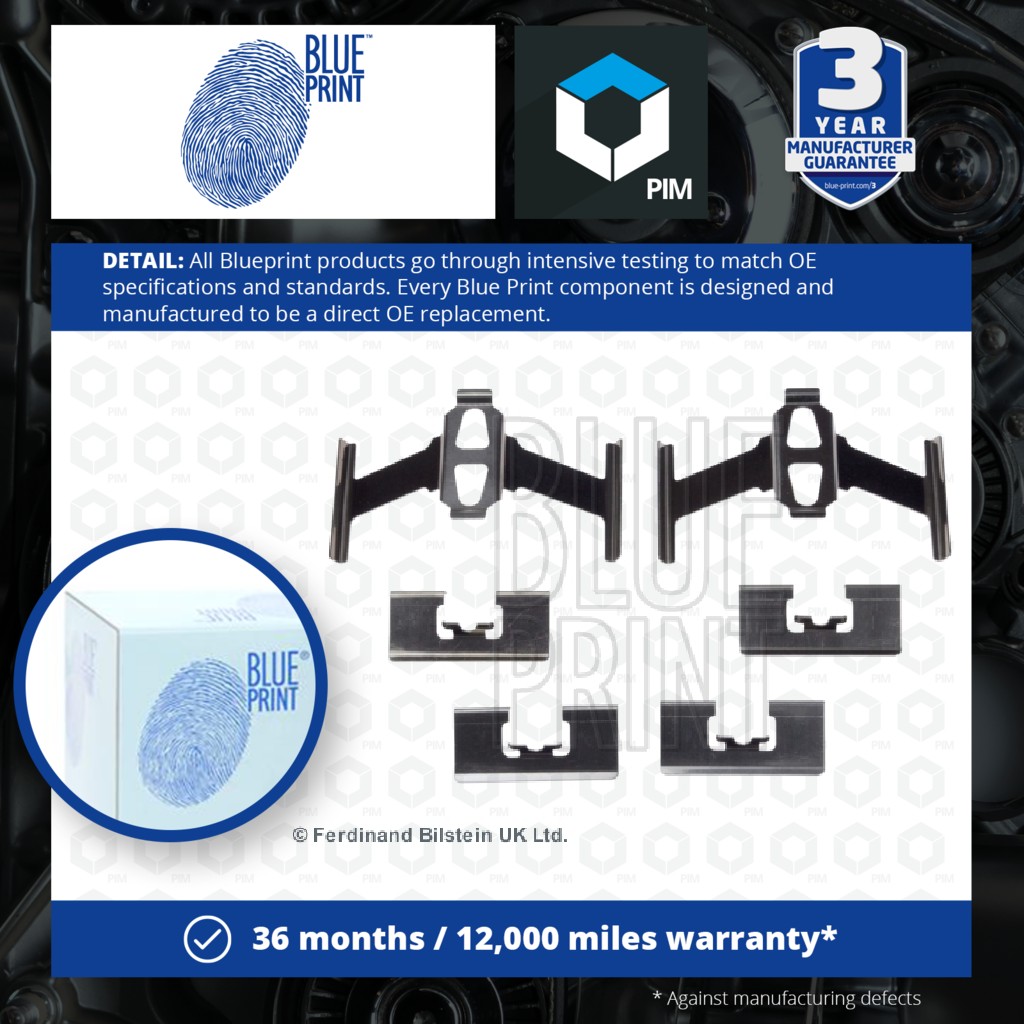 Blue Print Brake Pad Fitting Kit Rear ADH248602 [PM108453]
