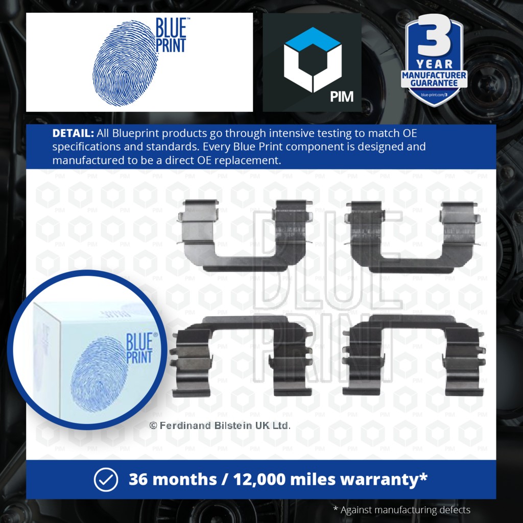Blue Print Brake Pad Fitting Kit Front ADG048601 [PM108449]