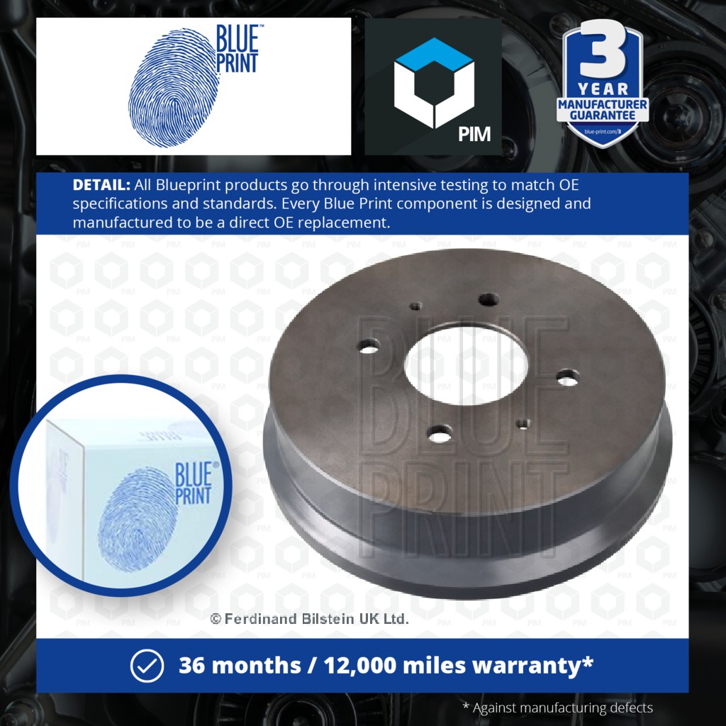 Blue Print 2x Brake Drums (Pair) Rear ADC44715 [PM108028]