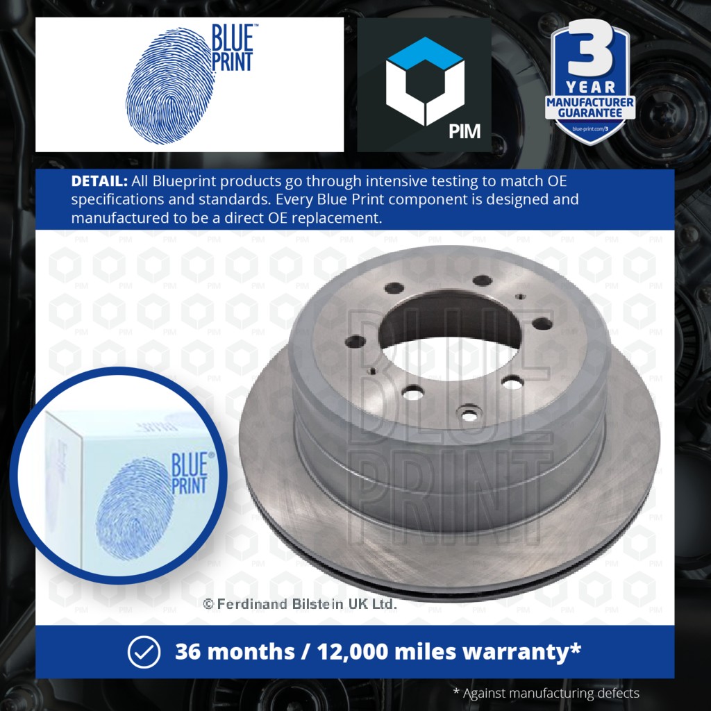 Blue Print 2x Brake Discs Pair Vented Rear ADT34389 [PM108007]