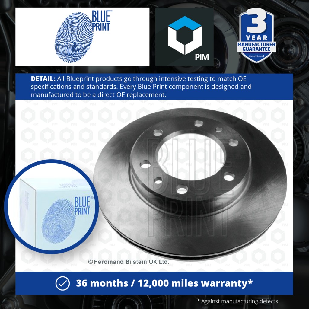 Blue Print 2x Brake Discs Pair Vented Front ADT34335 [PM108000]