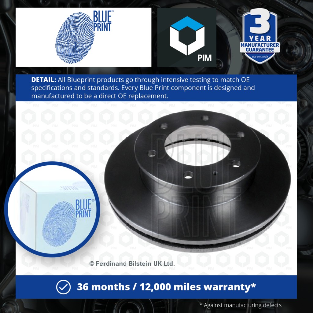 Blue Print 2x Brake Discs Pair Vented Front ADM54377 [PM107930]