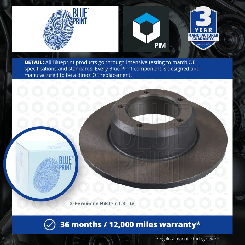 Blue Print 2x Brake Discs Pair Solid Front ADJ134323 [PM107898]