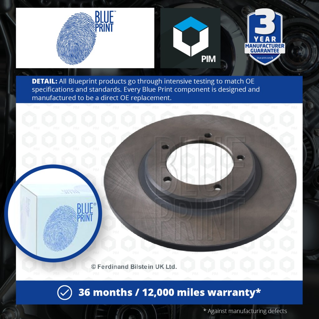 Blue Print 2x Brake Discs Pair Solid Front ADD64305 [PM107836]