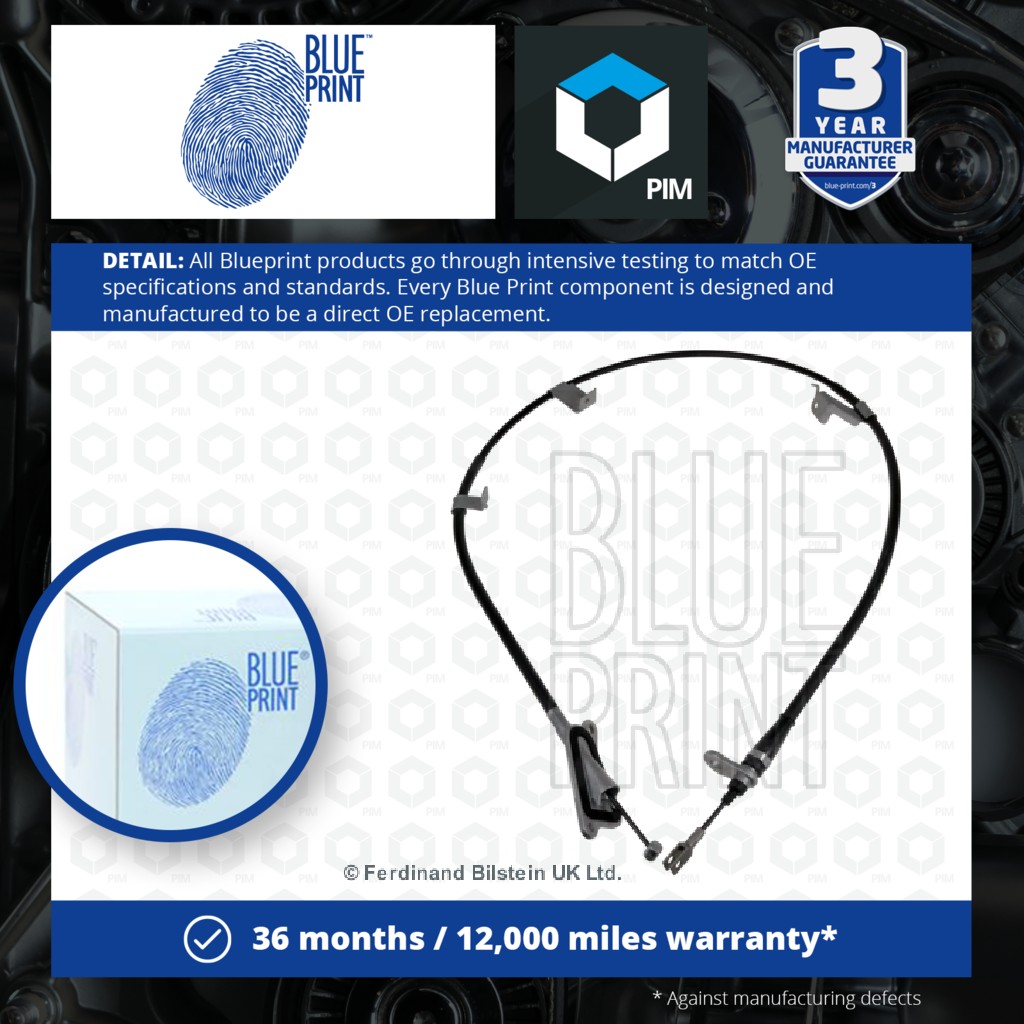 Blue Print Handbrake Cable Rear Right ADN146277 [PM107741]