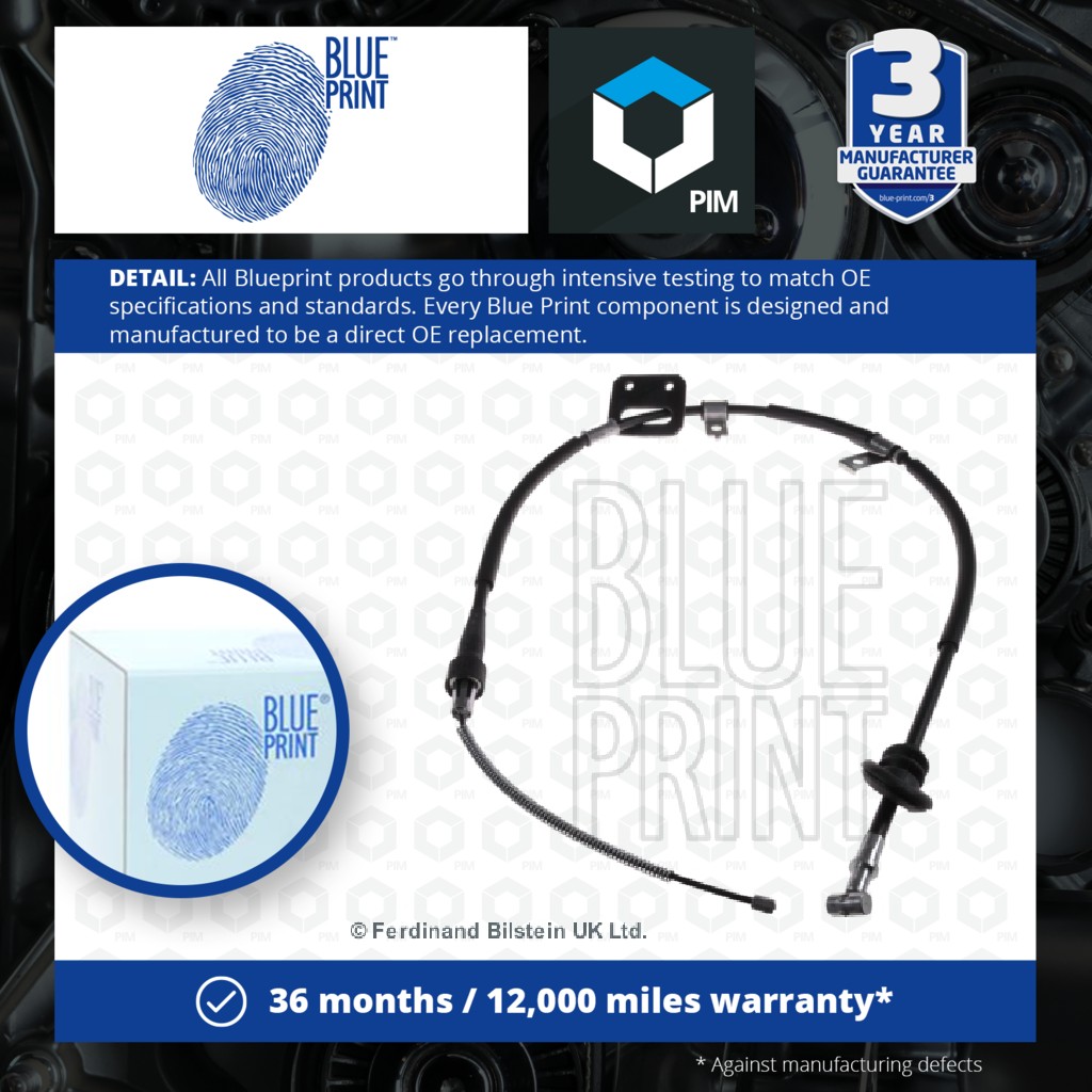 Blue Print Handbrake Cable Rear Left ADK84674 [PM107715]