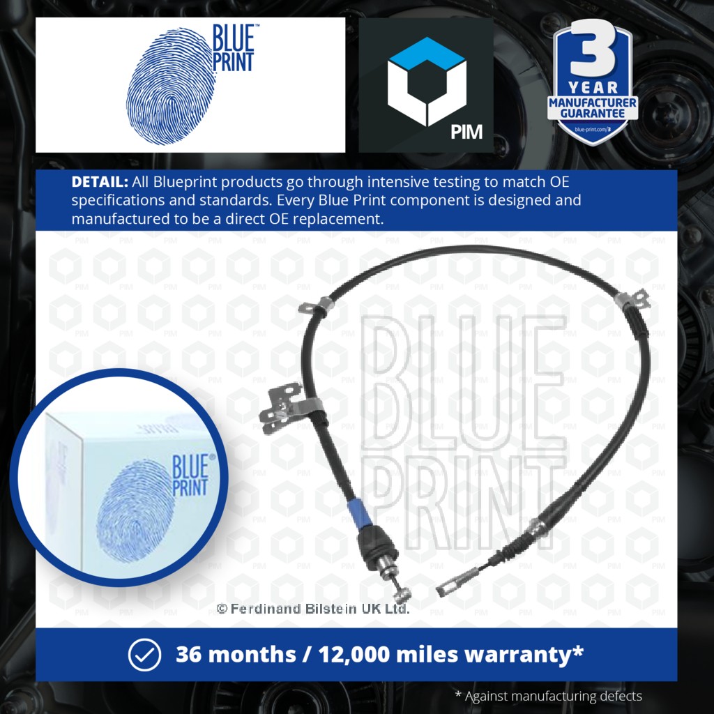 Blue Print Handbrake Cable Rear Left ADG046200 [PM107679]