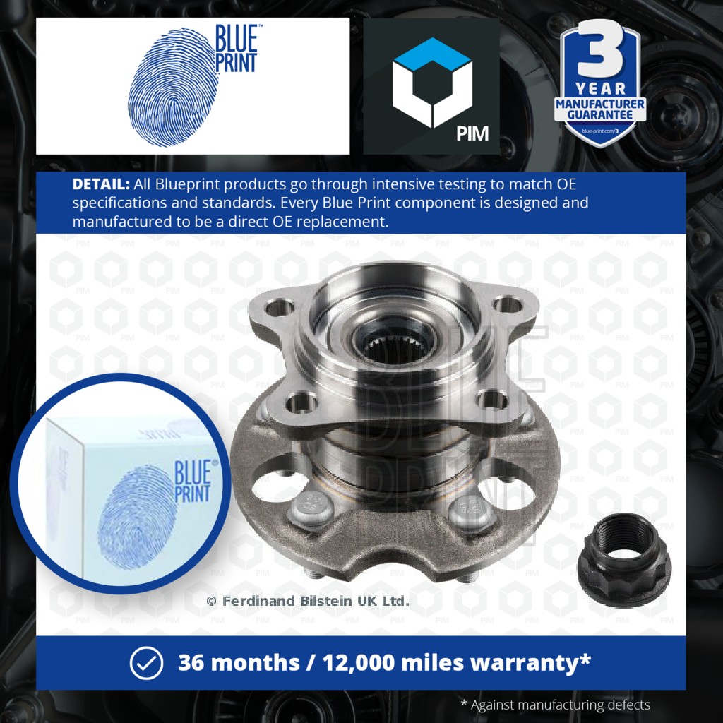 Blue Print Wheel Bearing Kit Rear ADT38380 [PM107357]