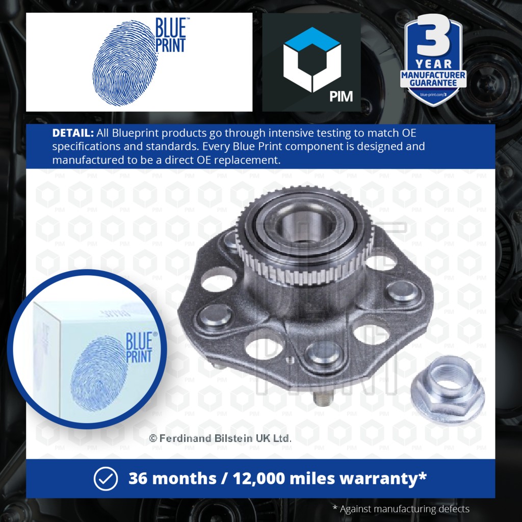 Blue Print Wheel Bearing Kit Rear ADH28330 [PM107275]