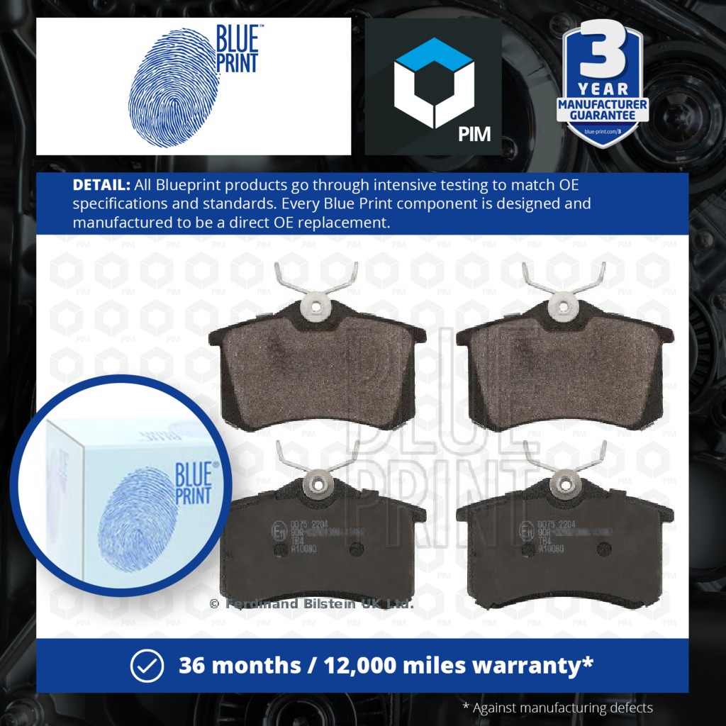 Blue Print Brake Pads Set Rear ADV184206 [PM104635]