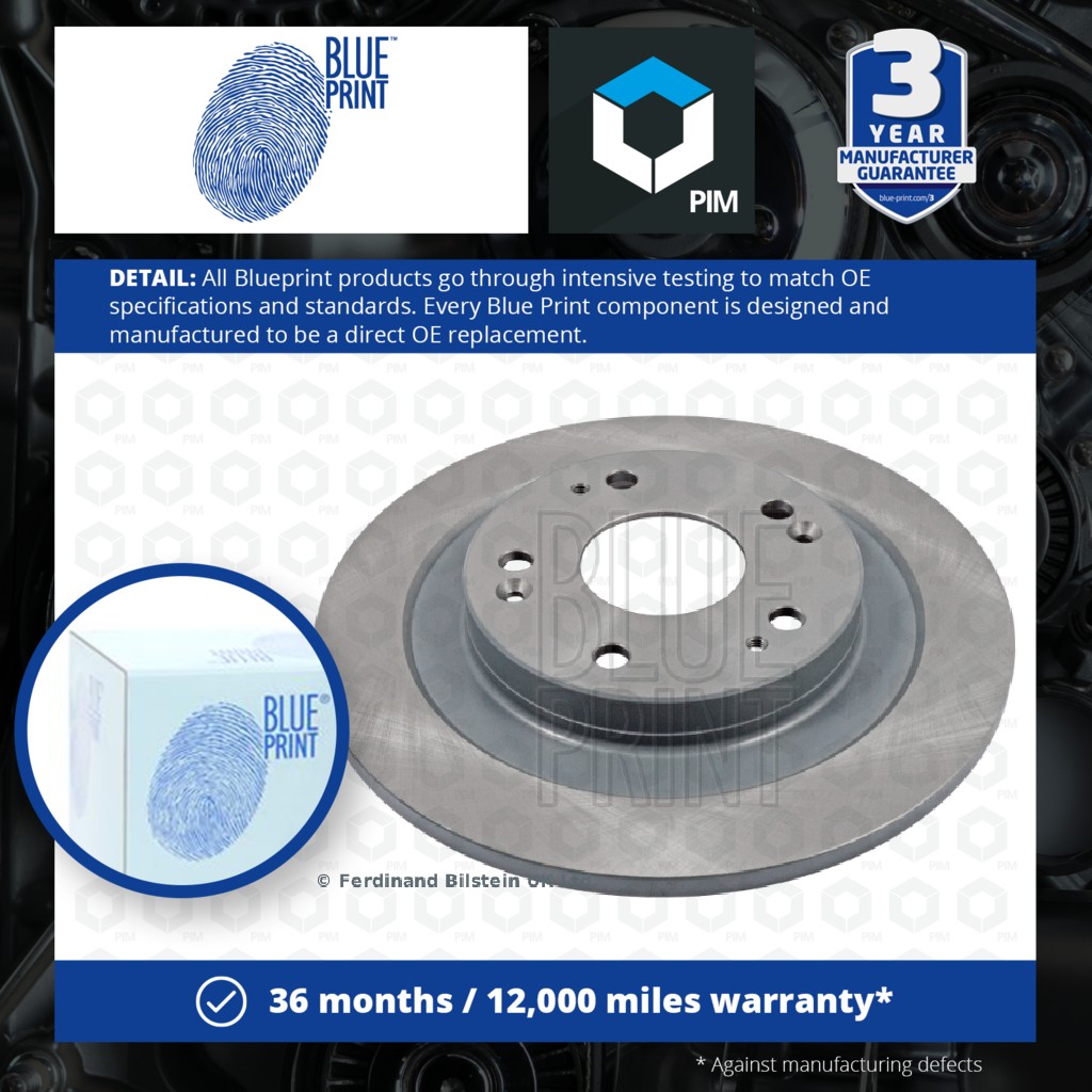 Blue Print 2x Brake Discs Pair Solid Rear ADH243123 [PM104137]