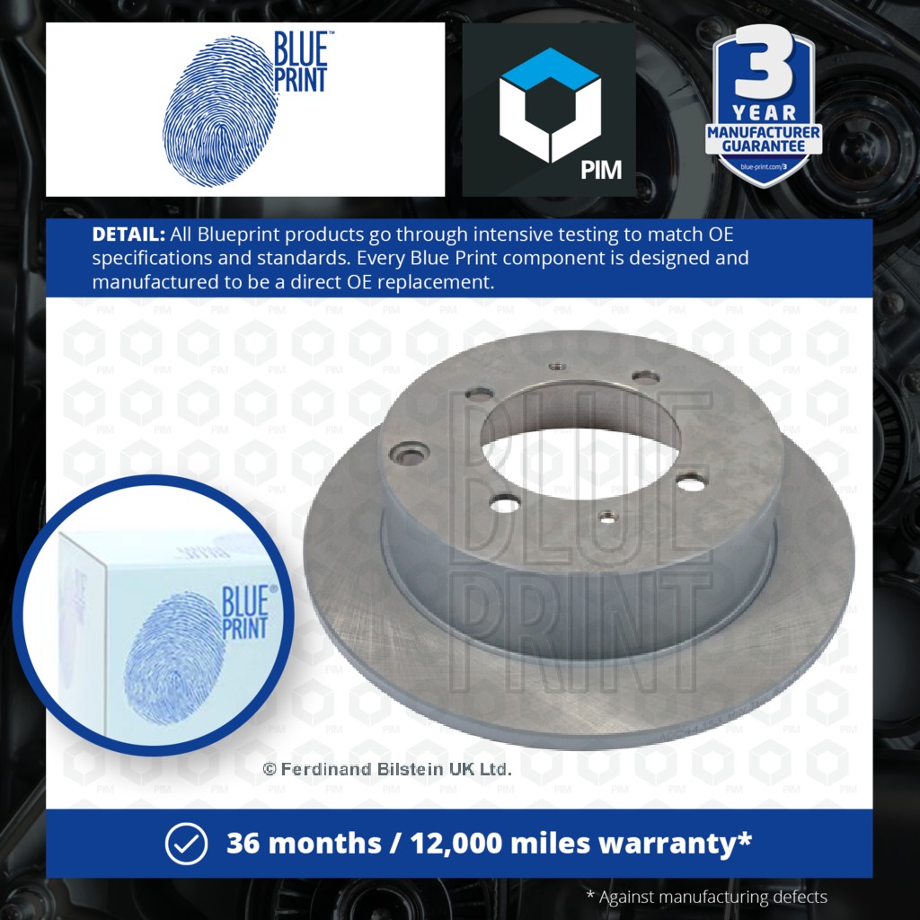 Blue Print 2x Brake Discs Pair Solid Rear ADC44353 [PM104091]
