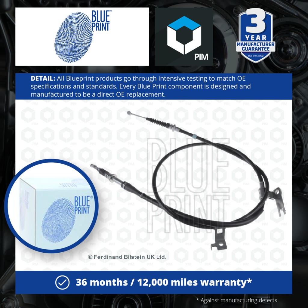 Blue Print Handbrake Cable Rear Right ADM54692 [PM104016]