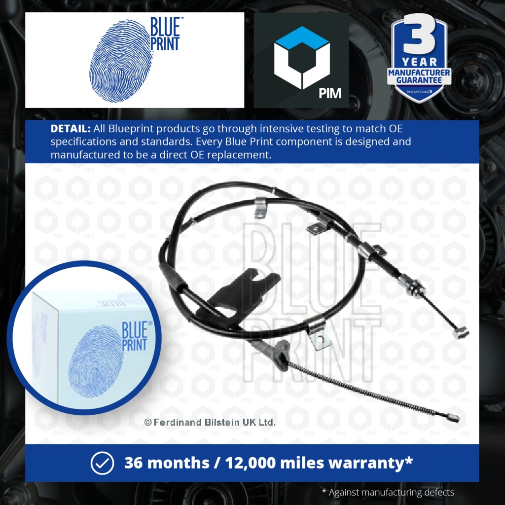 Blue Print Handbrake Cable Rear Left ADK84680 [PM104004]