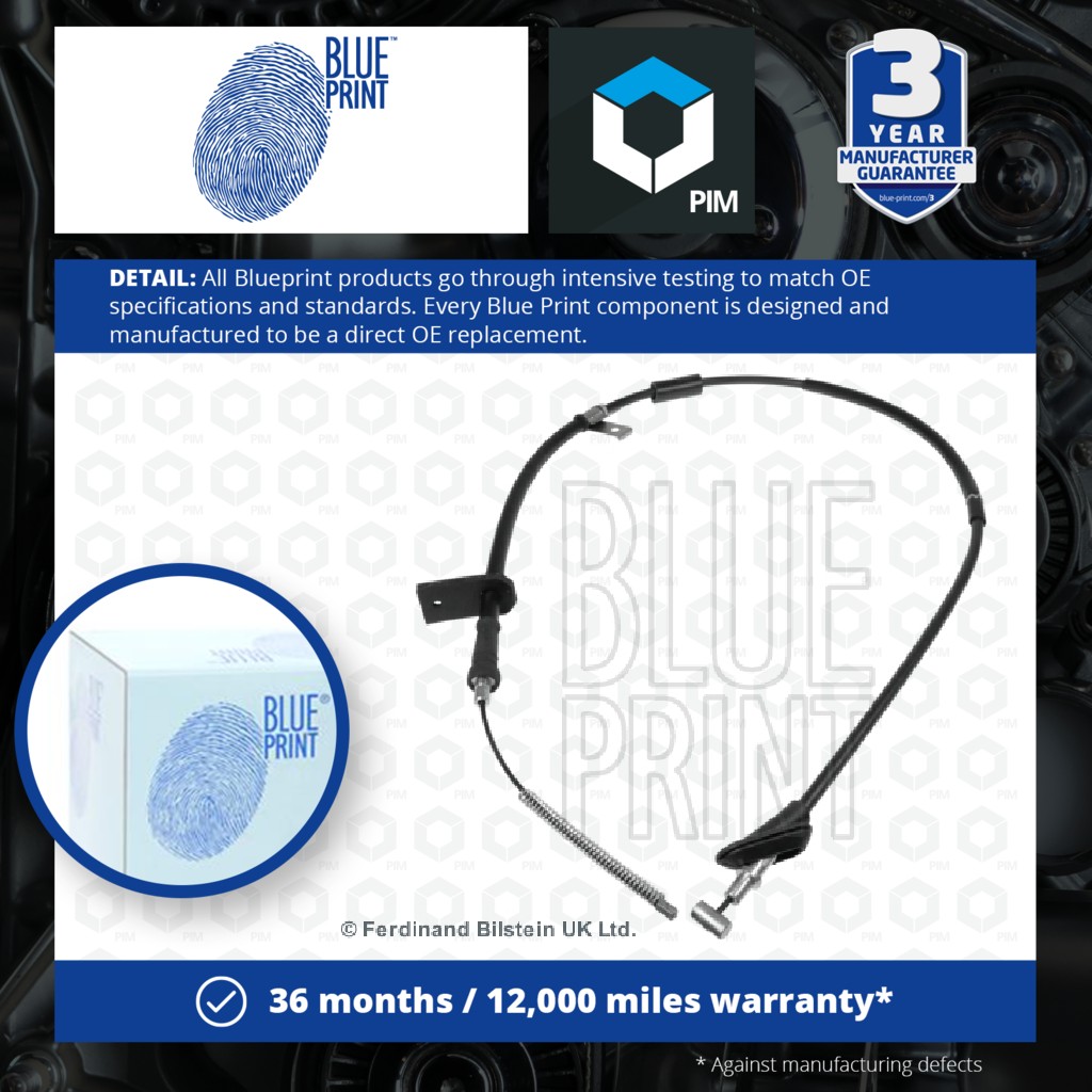Blue Print Handbrake Cable Rear Left ADK84670 [PM104002]