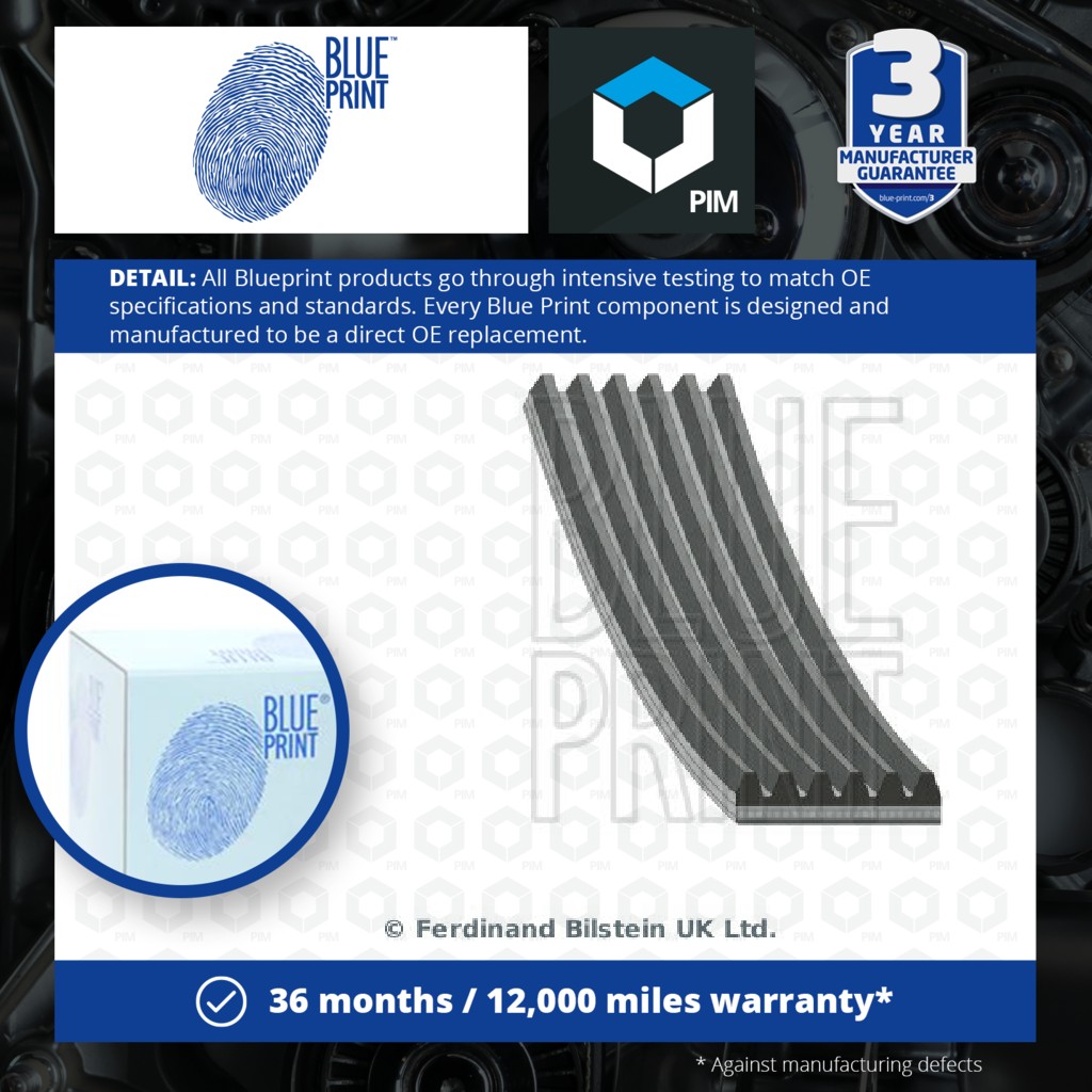 Blue Print 6 Rib Multi V Drive Belt AD06R1336 [PM102728]
