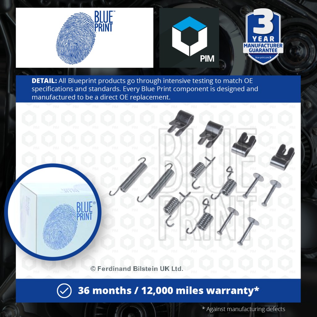Blue Print Brake Shoe Fitting Kit Rear ADT341502 [PM101065]