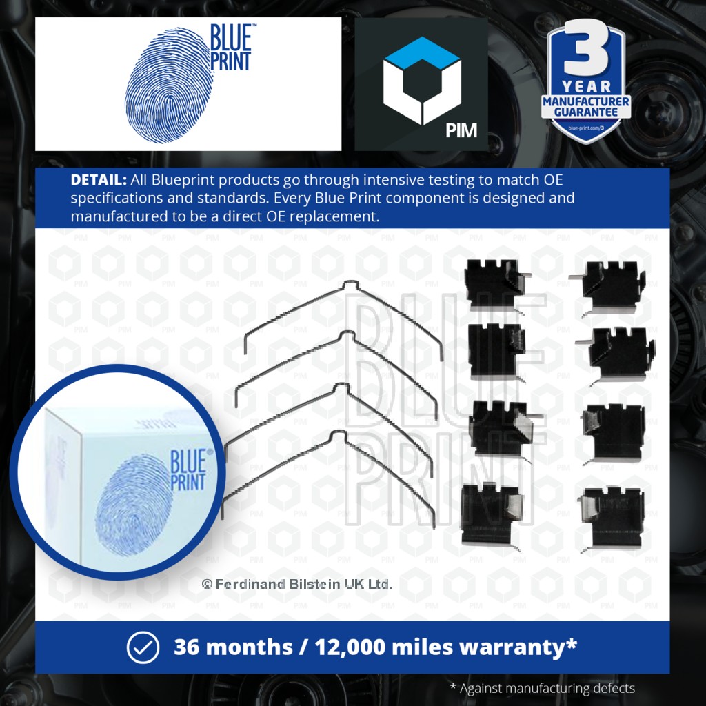 Blue Print Brake Pad Fitting Kit Front ADT348607 [PM100996]