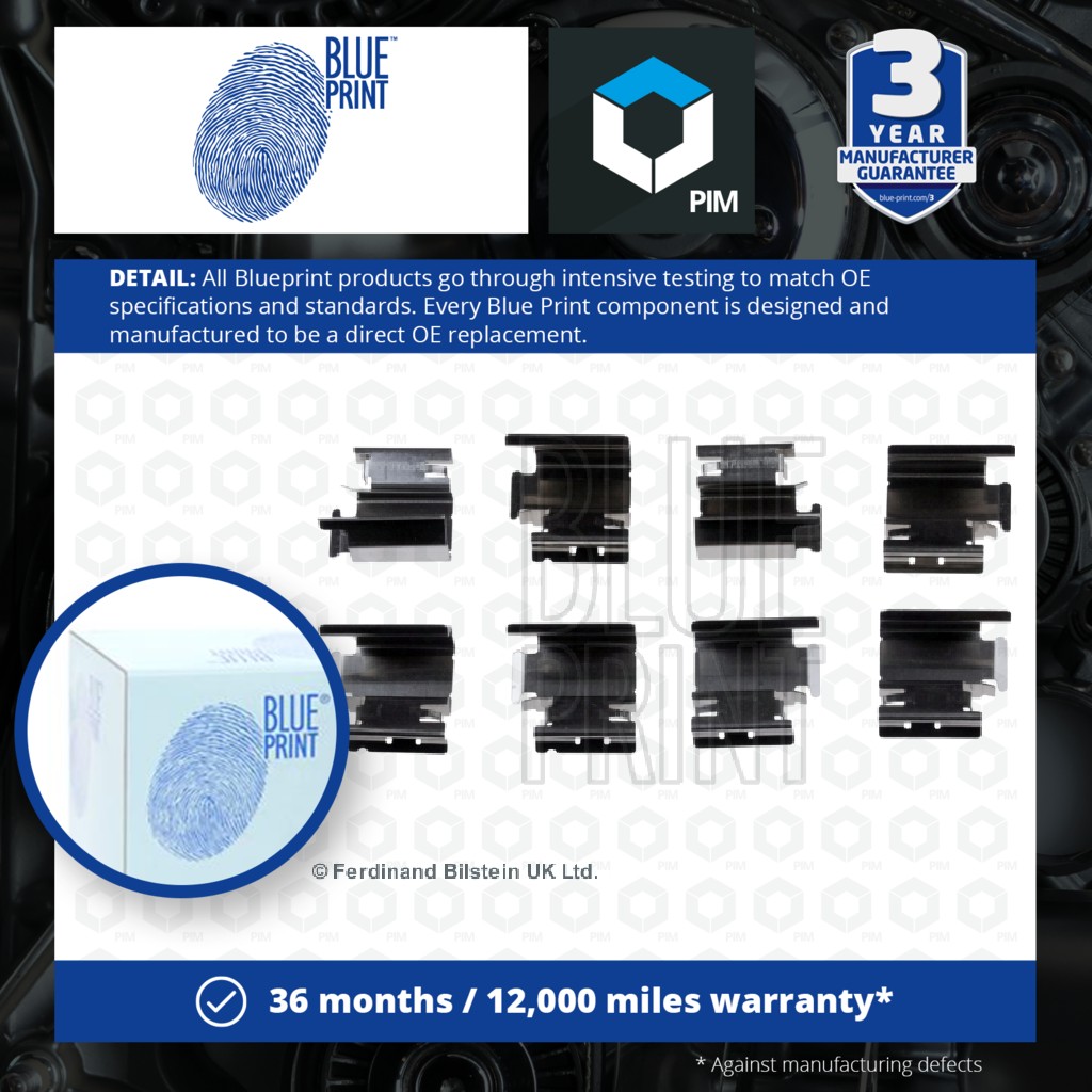 Blue Print Brake Pad Fitting Kit Front ADT348600 [PM100992]