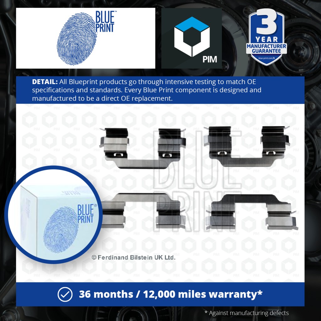 Blue Print Brake Pad Fitting Kit Front ADN148601 [PM100989]