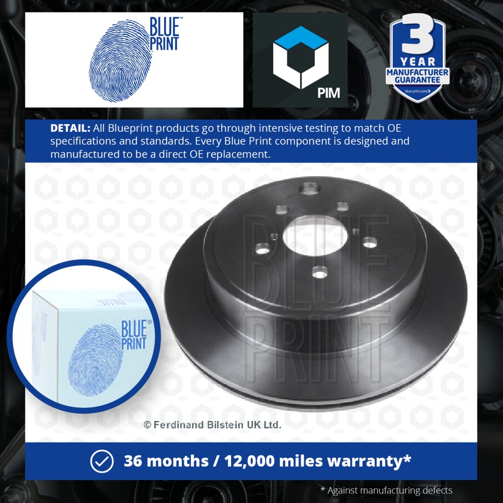 Blue Print 2x Brake Discs Pair Vented Rear ADS74340 [PM100518]