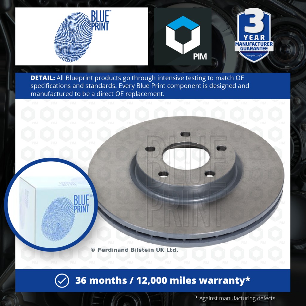 Blue Print 2x Brake Discs Pair Vented Front ADM54382 [PM100482]