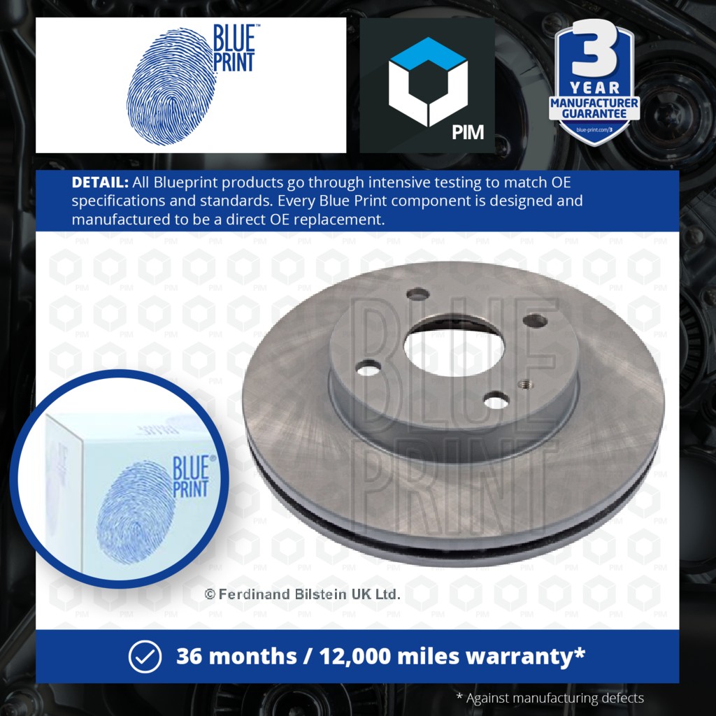 Blue Print 2x Brake Discs Pair Vented Front ADM54364 [PM100480]