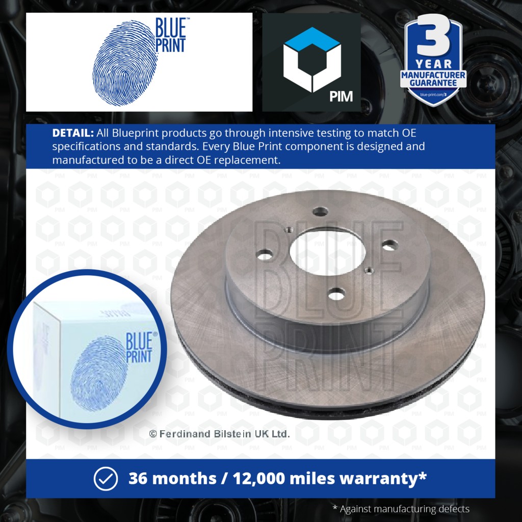 Blue Print 2x Brake Discs Pair Vented Front ADK84315 [PM100458]