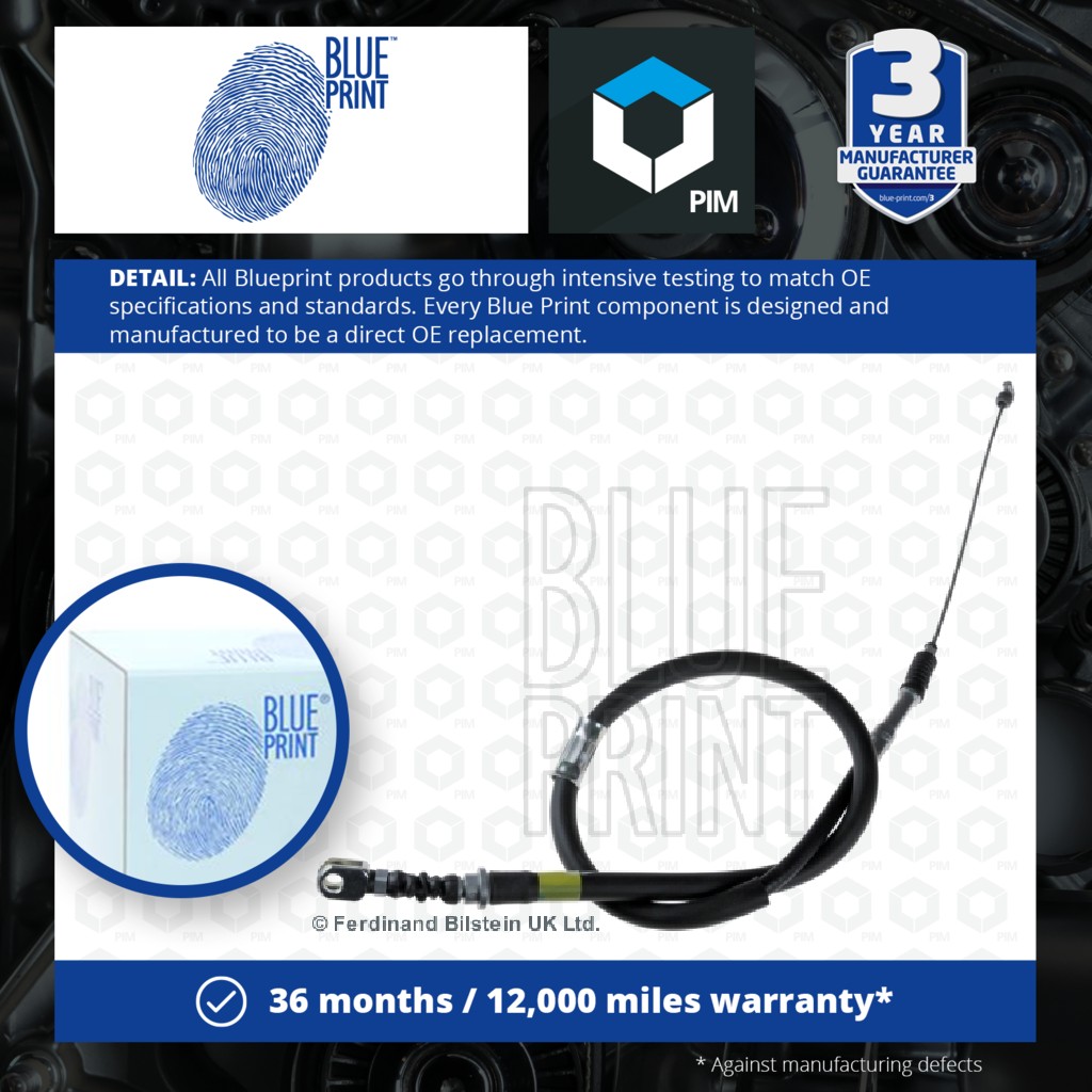 Blue Print Handbrake Cable Rear Left ADT34667 [PM100345]